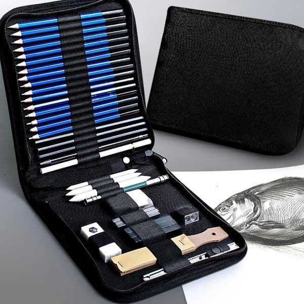 Pencils 37/50/100pcs Professional Drawing Pencils Sketch Set Complete Artist Kit Pencil Bag Case Includes Color Pencil Sharpener Eraser 231212