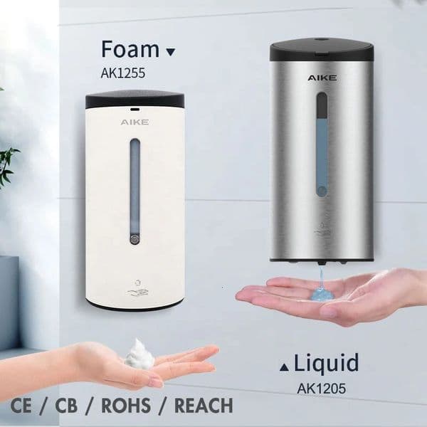 Liquid Soap Dispenser AIKE Automatic Foam Soap Dispenser Wall Mounted Commercial Smart Sensor Bathroom Liquid Soap Dispenser Large Capacity 700ML 231213