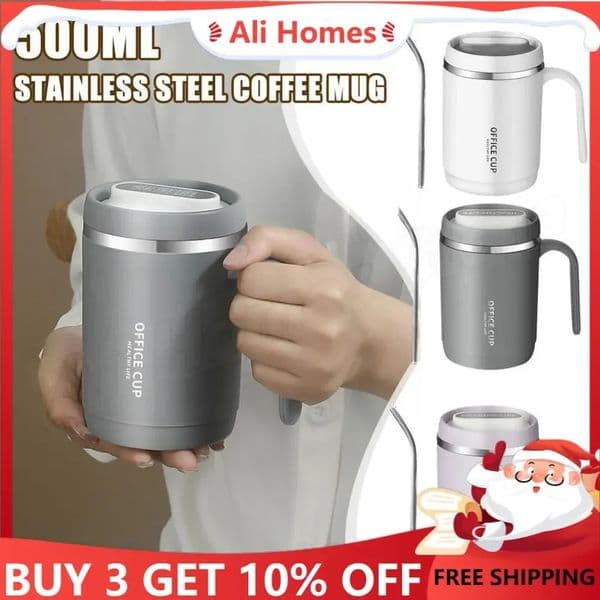 Water Bottles 500ML Carry Mug Lid Thermal Mug with Straw Vacuum Insulated Bottle Mugs Coffee Cups Stainless Steel Thermos Mug Milk Coffee Cup 231213