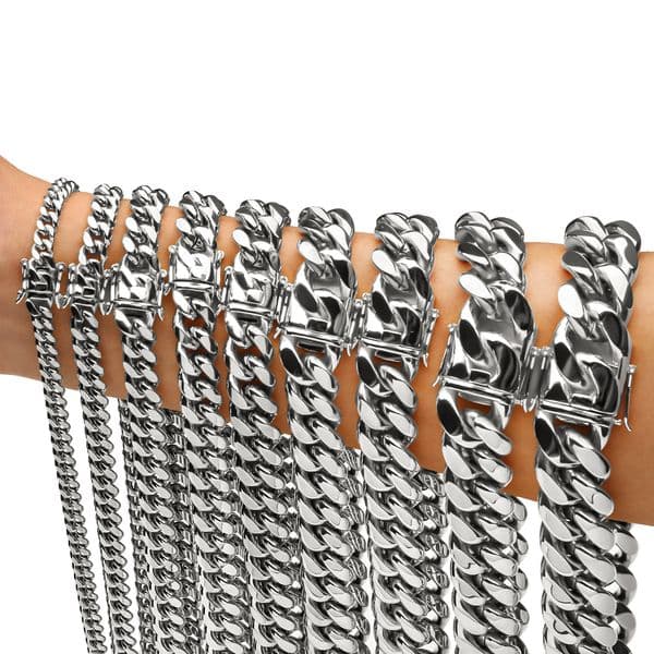 Stainless Steel Non Tonish Density 8Mm 10Mm 12Mm 14Mm 16Mm Wide Miami Cuban Link Chain Mens Necklaces Designer Necklace Jewelry For Party Gift