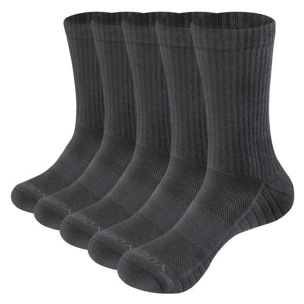 2026 new YUEDGE Mens Thick Cotton Sports Breathable Cushioned Crew Socks for Hiking, Trekking, Work Boots - Outdoor Athletic Socks, EU Size