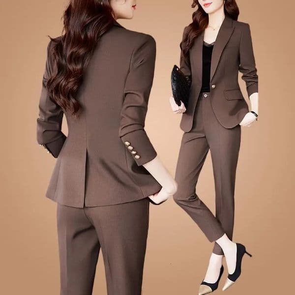 Women's Suits Blazer's Autumn Fashion Professional Suit Matching Set 2023 Korean Elegant Casual Blazer Coat Pants Twopiece Female Clothing 231215Z