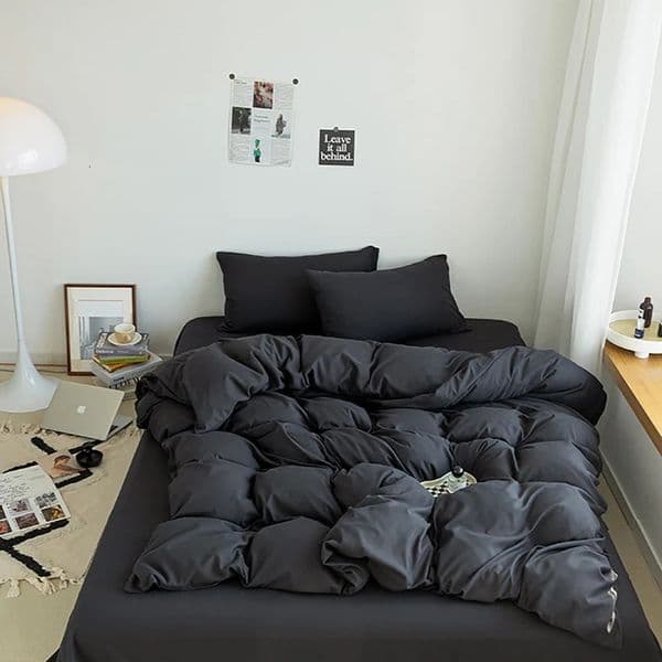 2026 Sets Bedding Queen King Size Home Textile Solid Color Duvet Pillow Case Sheet Bedroom Set AB Side Quilt Cover Bed Linen Free Shipping