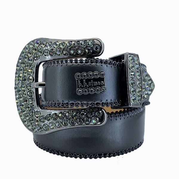 BB simon bb belt Strap Men Women Rhinestones Designer Belt Western Bling Crystal Dia Studded Belts thumbnail 2