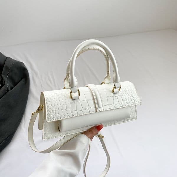Women Black Round Shoulder Hand bag Leather Crocodile Famous Design Young Girls Daily Party Life Cross Body Chains Handbag Flap Cover Crossbody Bags Fashion Lady