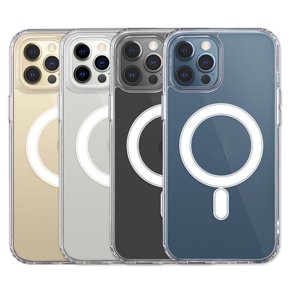 Acrylic Magnetic Transparent Shockproof Phone Case for iPhone 16 15 14 13 12 11 Pro Max Mobile Back Cover With OPP Bag