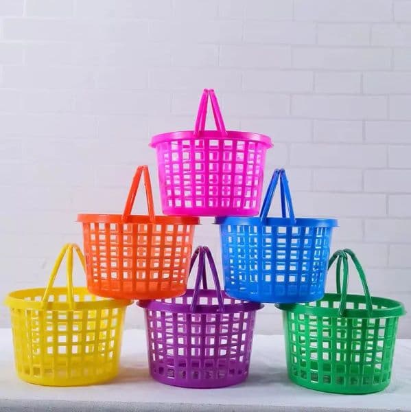 Happy Egg Plastic Holiday Decorative Easter Gift Storage Bucket Hand Picking Basket new 0110