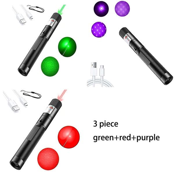Green Laser Pointers 303 USB Charging Built-in Battery Red Laser Torch Bluish Purple High Powerful Red Dot Single Point Starry Creative Things Gadgets