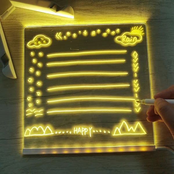 Luminous Writing Transparent Message Board Light Clear Acrylic Sheets LED Display Graffiti Sketchpad with Pen for Office Tablero De Mensajes De Escritura Luminoso