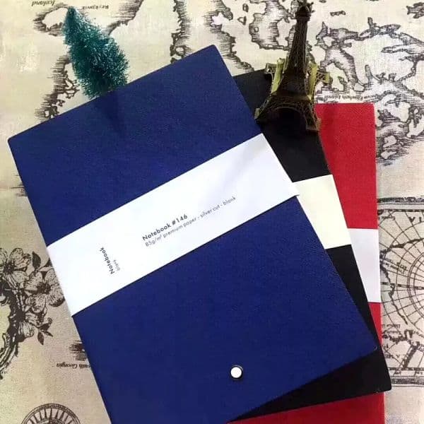 Luxury Designer Decor Wholesale Hot Sell 146 Notepads Black /Blue Leather room Cover Agenda Handmade Note Book Luxurs Periodical Diary Busin