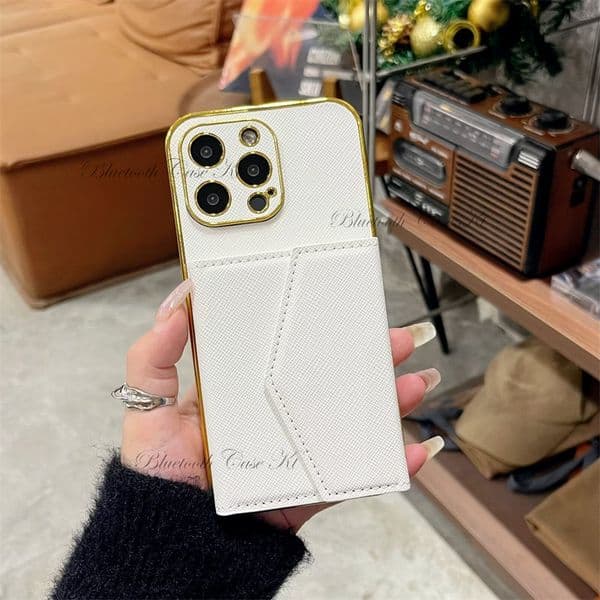 Luxury Leather Wallet Card Slot Phone Cases For iPhone 16 15 14 13 12 11 Pro Max X XR 7G 8 Plus Flip Stand Cover Coque Bag Electroplating full edging Cell Phone wallets Case