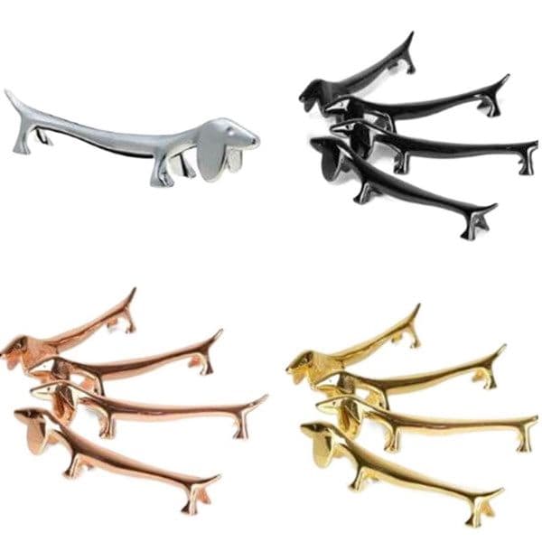 Creative dachshund style chopsticks rest 4 colors zinc alloy cutlery holder hotel restaurant chopsticks rack