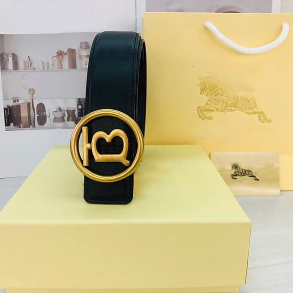 Mens designer Classic fashion Width 3.8cm zinc alloy Casual letter pin buckle mounted men's leather belt