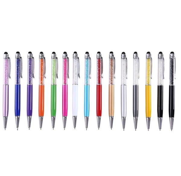 Creative 24 Color Bling Crystal Ballpoint Pen Creative Pilot Stylus Touch Pen for Writing Stationery Office School Student Gift JL1467