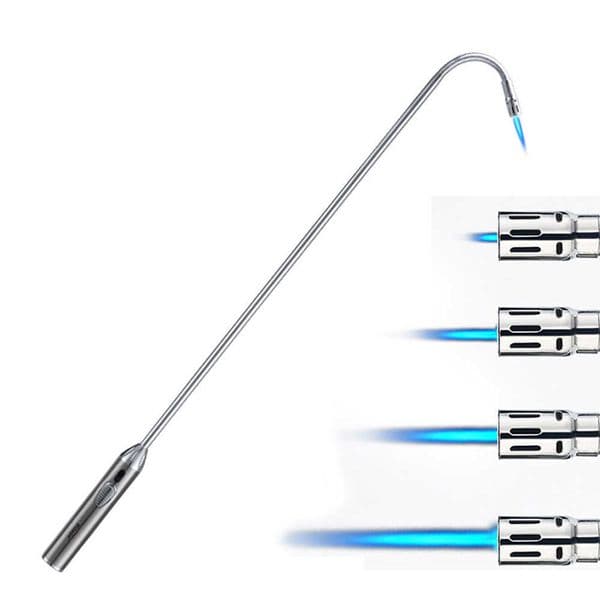 70cm Blue Flame Lighter Kitchen Candle Long Butane Without Gas 360 Degrees Rotate Stove BBQ Igniter Welding Torch Picnic Tool VZL8