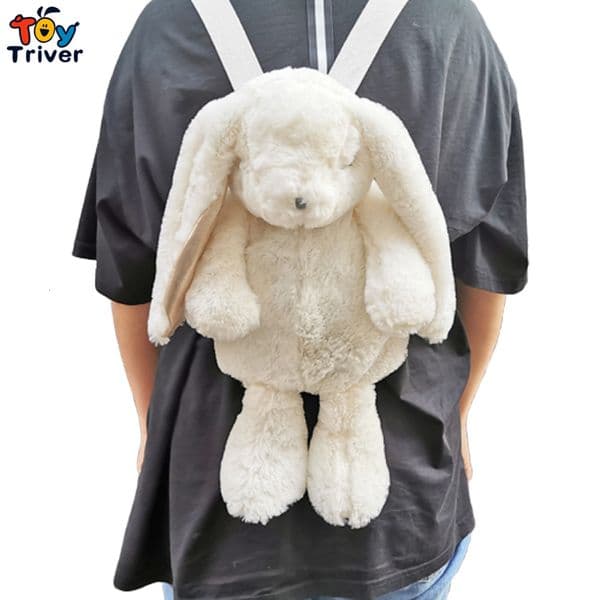 Plush Backpacks Kawaii Japanese White Rabbit Bunny Backpack School Shoulder Bag Plush Toy Kids Children Girls Girlfriend Student Birthday Gifts 230705