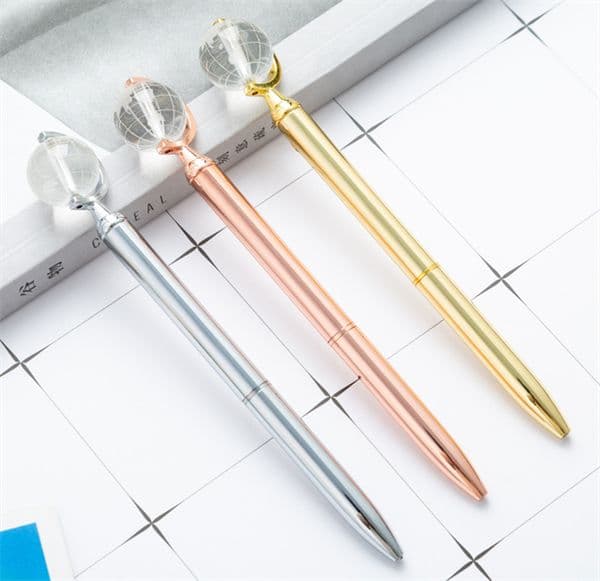 Creative Globe Modeling Metal Pen Student Teacher Writing Ballpoint pens Office Decompression Gift JL1468