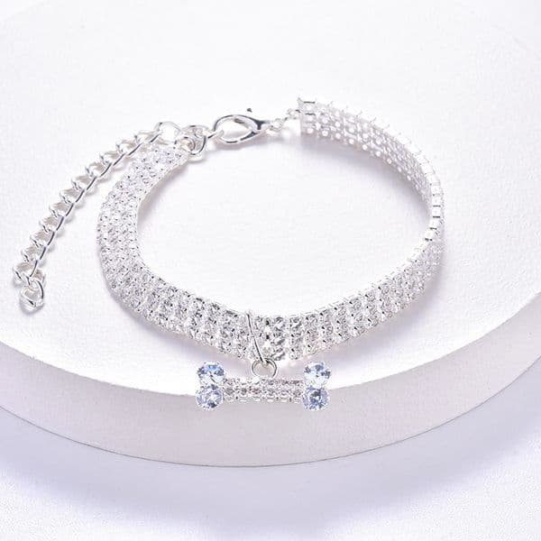 Bling Rhinestone Pet Dog Collars Design Crystal Princess Collar for Small Medium Dogs Multi-drainage Diamond Sier Necklace Charms topstamp