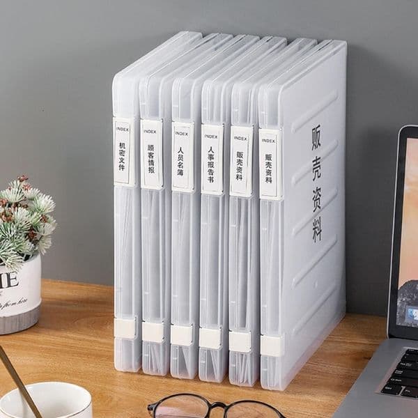 Filing Supplies A4 File Box Slim Document Case Portable Project Transparent Plastic for Office Desktop Organizer 230706