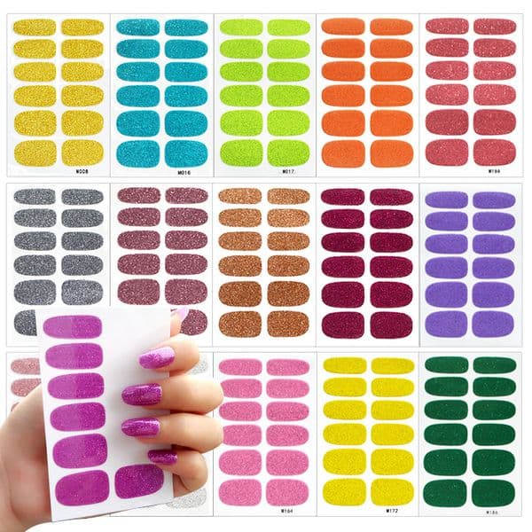Pure Color Nail Wrap DIY Decals Plain Decor Stickers Nail Art Sticker Set Minimalist Nails Strip Solid Color Sticker Z0044