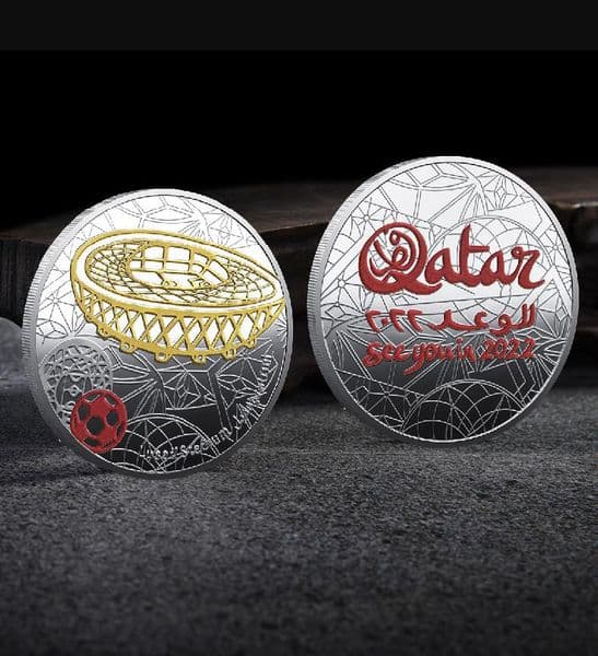 Arts and Crafts 2022 Qatar World Cup color printing commemorative medal metal Commemorative coin