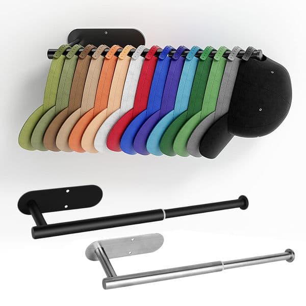 Storage Holders Racks Hat Racks for Baseball Cap Drilled or Strong Adhesive Hat Organizer Hold 30 Cap Retractable Cap Holder for Closet Door Bedroom 230710