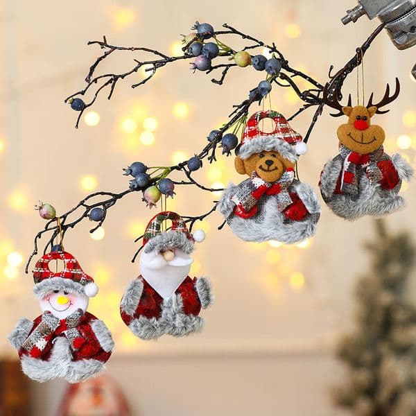Christmas Fabric Pendant Christmas Tree Pendant Christmas Decorations Small Action Figure Pendant Gift
