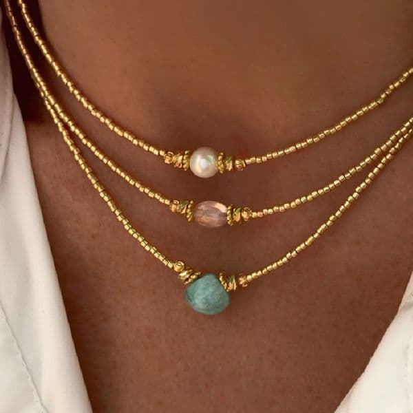 Strands Strings Handmade Gold color Beads Natural Freshwater Pearl Pendant Necklace Women Vintage Charm Choker Stylish Simple Jewelry Bijoux 230710