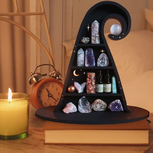 Novelty Items Witch Hat Shelf Crystals Wall Decor Crystal Display Boho Shelves Essential for Bedroom Dorm Room Office 230710