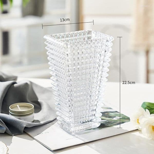 Vases Nordic Crystal Vase Wer Arrangement Container Desktop Decoration Rectangular B5