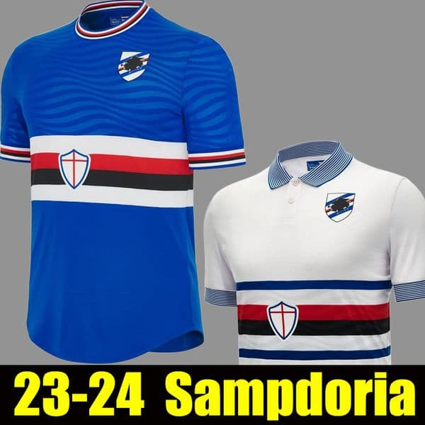 23 24 Uc Sampdoria Soccer Jersey Home Blue 2023 2024 Away White Football Shirt Jerseys