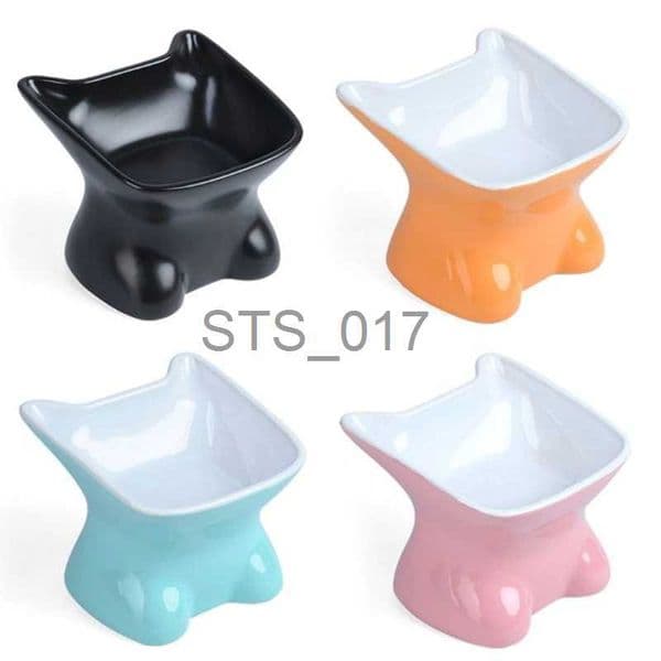 Dog Bowls Feeders Other Pet Supplies Small Q Bowl Ceramic Highfoot Oblique Mouth Cat Bowl Pet Bowl Cute Highfoot Bowl Cat and Dog Food Bowl Cervical Spine Cat Food x0717