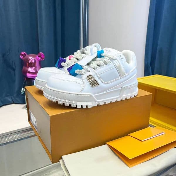 Designer Casual Shoes Men Trainer Maxi Sneaker Multicolor Inkjet Classic Retro Thick Sole Elevated Training Shoe Denim Pattern Rubber Canvas Leather Siz L260429