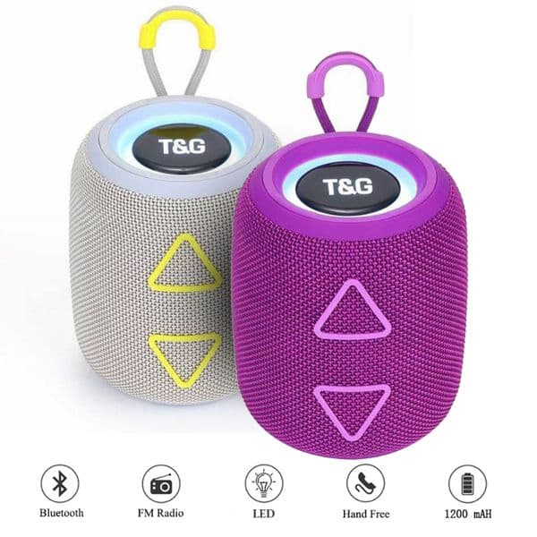 TG655 Portable Wireless Speaker Subwoofer Stereo Waterproof Powerful Column Outdoor Speakers Boom Box LED Lights FM Radio