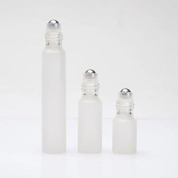 10ml 5ml 3ml Perfume Roll On Glass Bottle Frosted Clear with Metal Ball Roller Essential Oil Vials Classic