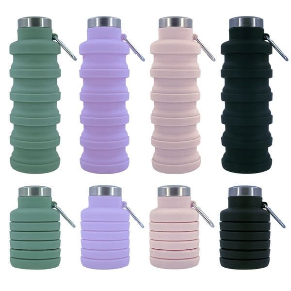 500ML Folding Silicone Water Bottles BPA FREE Food Grade Portable Water Drinking For Outdoor Riding Camping Botellas De Agua Plegables De Silicona
