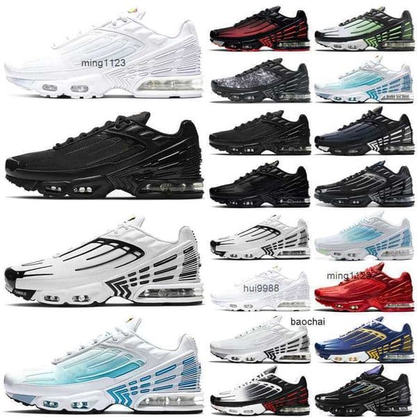 2026 2026 Shoes Running Shoes Sports Sneakers Jogging Trainers Radiant Red Classic Triple Black White Blue Grey Plus Tn 3 Tuned 3 For Men Women