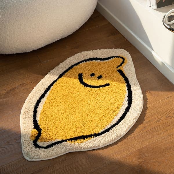 Carpet Lemon Bathroom Mat Tufting Cartoon Fruit Bathmat Soft Rug Fluffy Floor Safety Pad Aesthetic Home Room Nursery Decor 230721