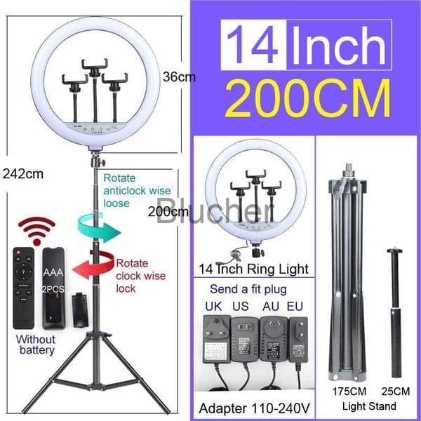 Selfie Lights Ring light LED selfie 8 10 12 14 inch tripod with bracket desktop dimmable light photo camera mobile phone makeup on-site filling x0724