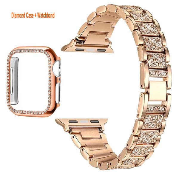 Pack Compatible Apple Watch Band 38mm 40mm 41mm 42mm 44mm 45mm 49 With Women Adjustable Strap with Dia rhinestone Case iWatch Series 8 7 6 5 4 3 2 1 SE straps