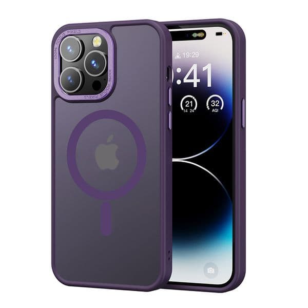 Magnets Magsafe Matte PC TPU Phone Cases for iPhone 16 15 14 13 12 11 Pro Max Magnetic Semitransparent camera Lens Protection Shockproof Frosted Clear Phone Cover