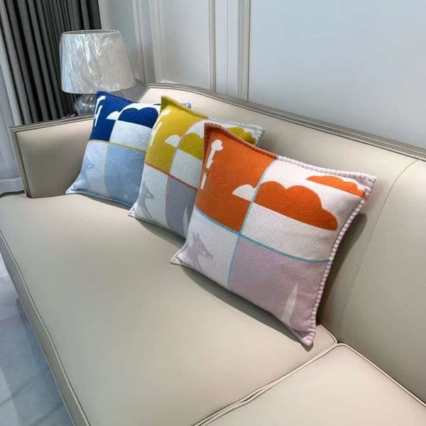 Luxury H Designer TOP QUAILTY Wool 50&50Cm Filling Baby Pink H Blanket And Cushion Have Matching Blanket/Decorative