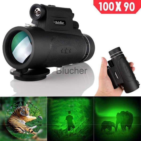 Telescopes Outdoor Day Night Vision 100x90 Optical Monocular Hunting Hiking Telescope Waterproof Singal Focus Monocular Telescopes #G4 x0727
