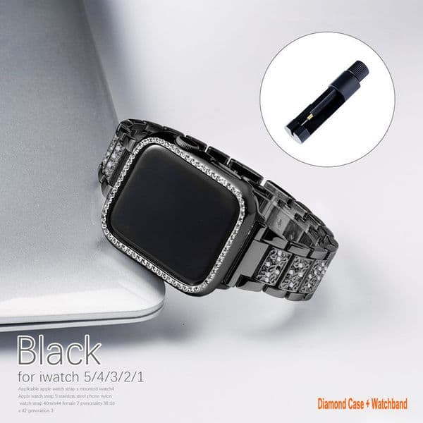 Bling Case Compatible with Apple Watch Case 44mm 45mm 49mm Stainless Metal Protective Case Shiny Crystal Diamond Plated Bezel Case for iwatch 8 7 6 5 4 Women Girls Cover