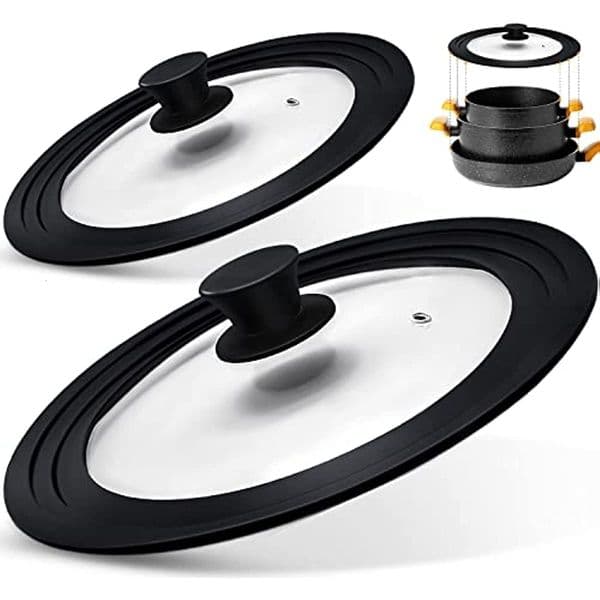 Cookware Parts 16222832cm Silicone Glass Covers Pans Skillets Multifunctional Adaptable Lids Stove Round Protector Caps Kitchen Accessories 230731
