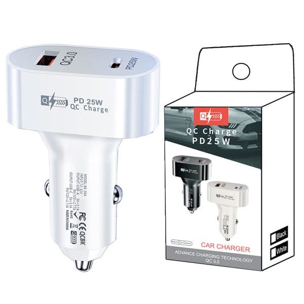 25W USB PD Car Charger Quick Charge QC3.0 PD3.0 PD Fast Charger 5A USB Type C Car Charging For iPhone 14 Samsung Xiaomi