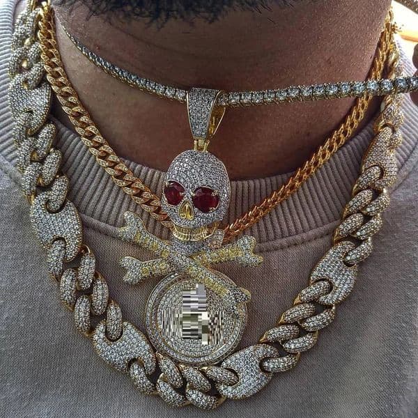 Chokers Cool Rock Punk Men Hip Hop Pendant Skull Necklace Micro Pave 5A CZ Iced Out Bling Jewelry 231101