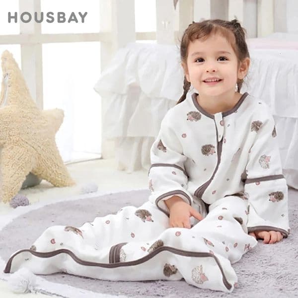 Sleeping Bags Bag For Children 15Years Removable Sleeves AntiKick Quilt 1Tog Boys Girls Grown Gauze lope Sleepsack 230331