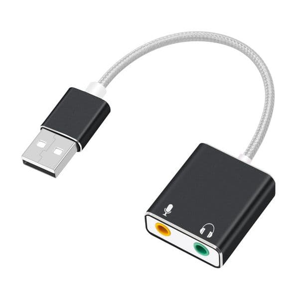 Aluminium Alloy External Laptop Sound Card USB 2.0 Virtual 7.1 Channel Audio Adapter Wire For PC With Box Package