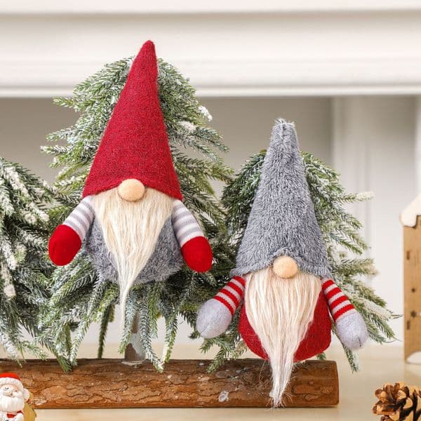Christmas Handmade Swedish Gnome Scandinavian Tomte Santa Nisse Nordic Plush Elf Toy Table Ornament Xmas Tree Decorations